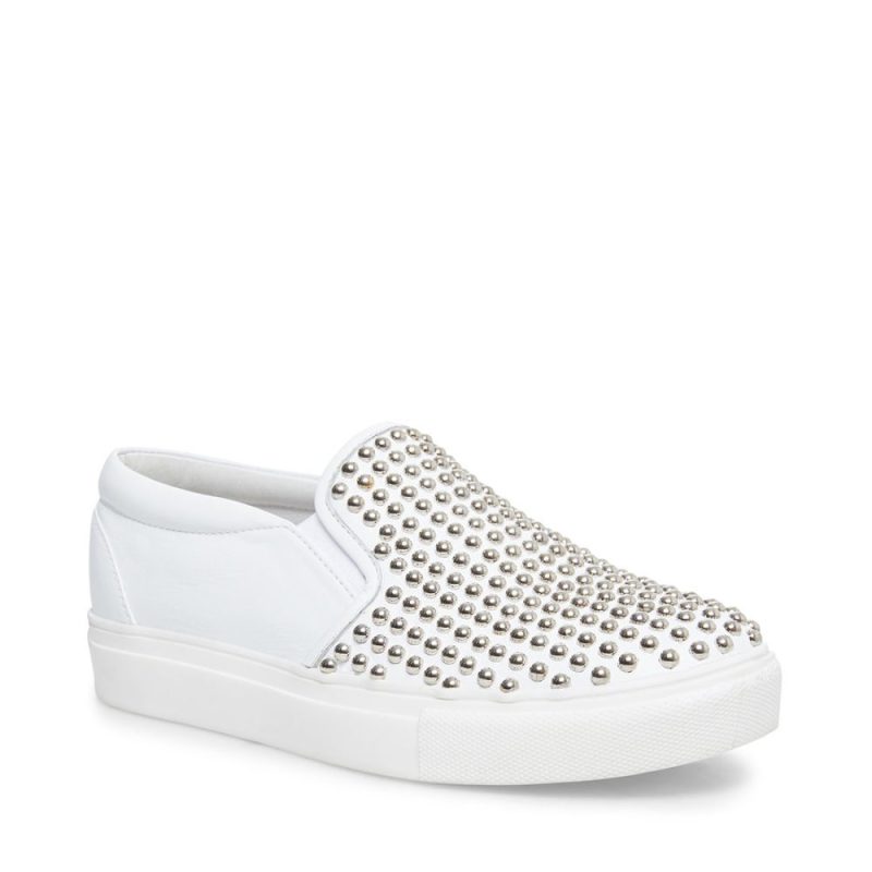 STEVEMADDEN ATHLETIC TORIN WHITE WITH STUDS