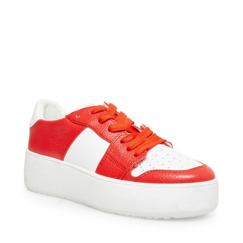 STEVEMADDEN ATHLETIC VARSITY WHITE RED