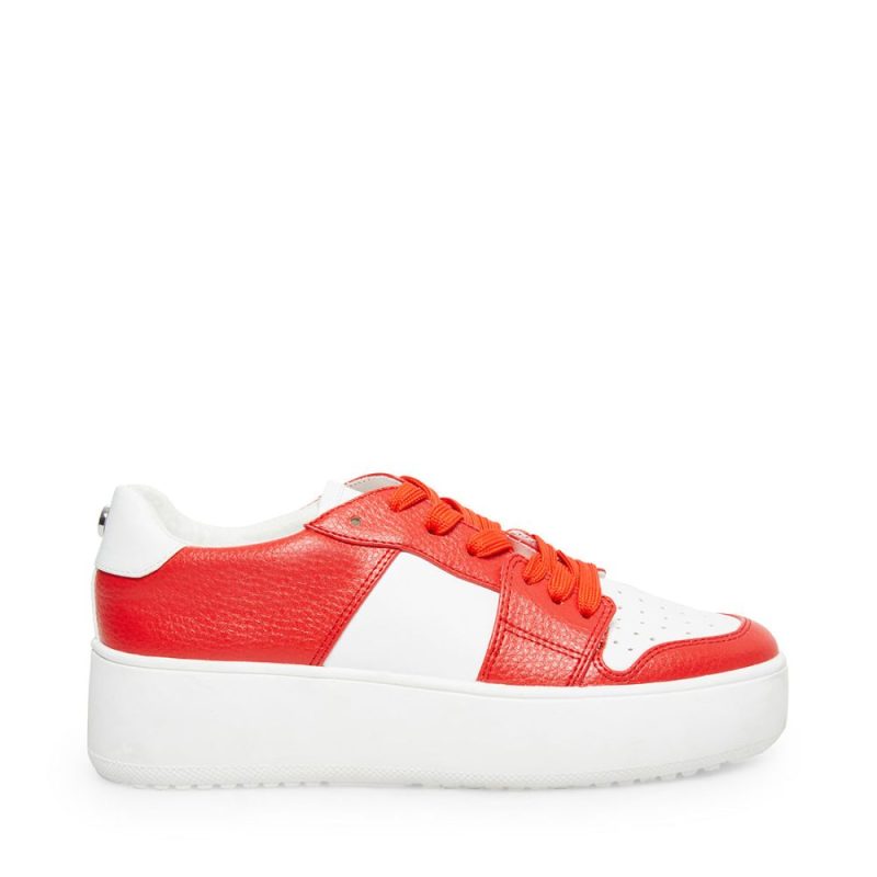 STEVEMADDEN ATHLETIC VARSITY WHITE RED SIDE