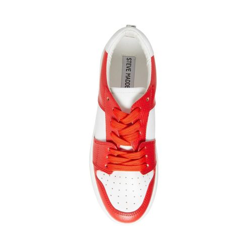 STEVEMADDEN ATHLETIC VARSITY WHITE RED TOP