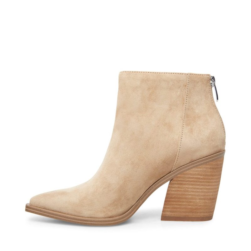 STEVEMADDEN BOOTIES ALERT TAN SUEDE INSIDE