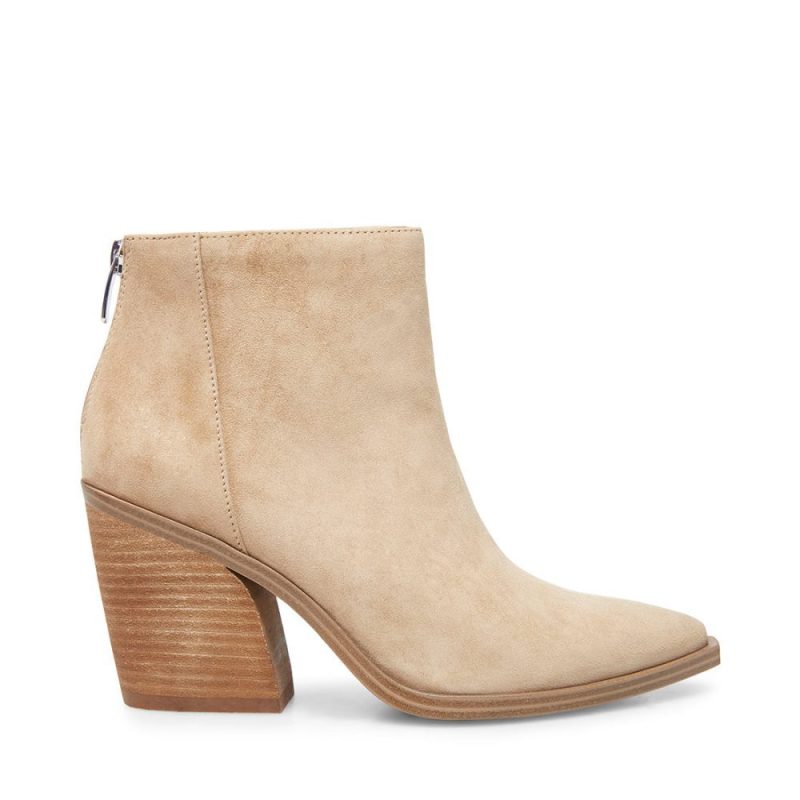 STEVEMADDEN BOOTIES ALERT TAN SUEDE SIDE