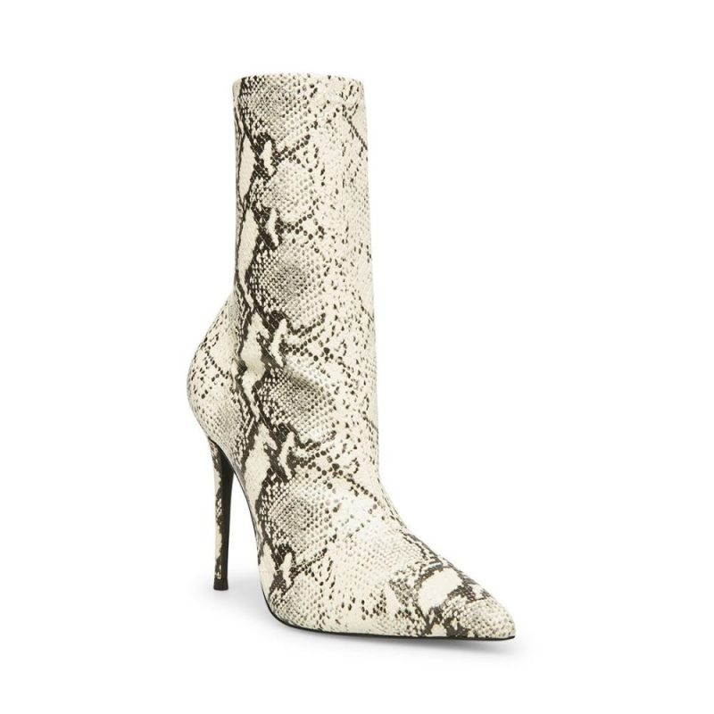 STEVEMADDEN BOOTIES DAFFY NATURAL SNAKE