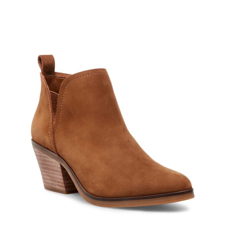 STEVEMADDEN BOOTIES FRESCKO COGNAC NUBUCK