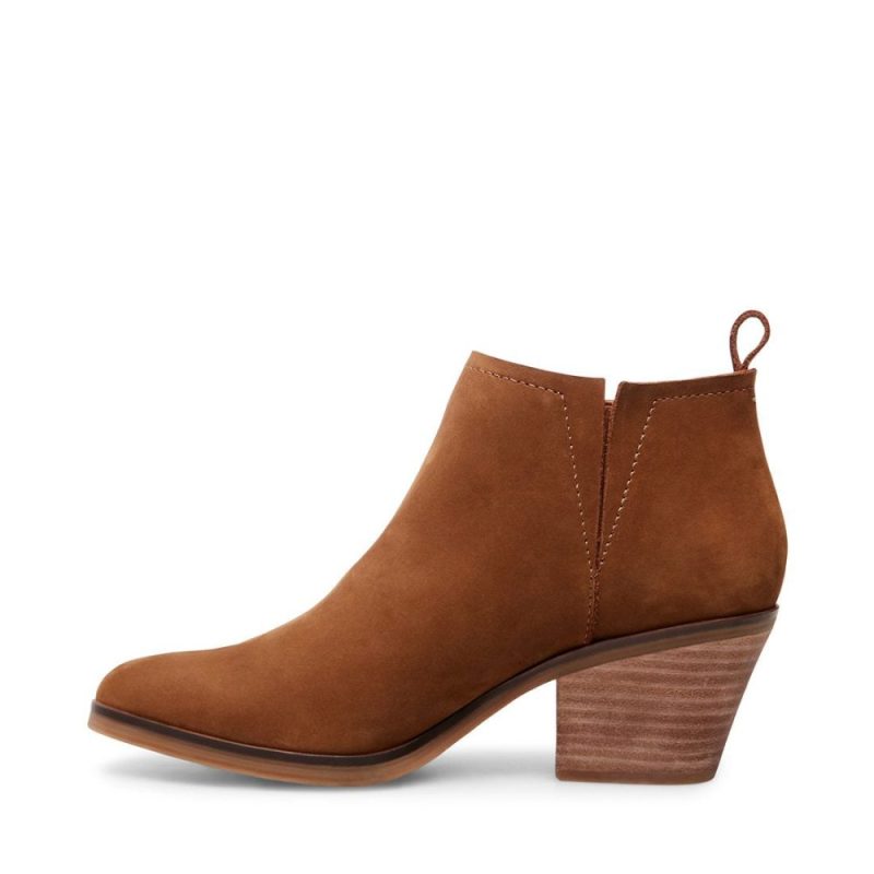 STEVEMADDEN BOOTIES FRESCKO COGNAC NUBUCK INSIDE