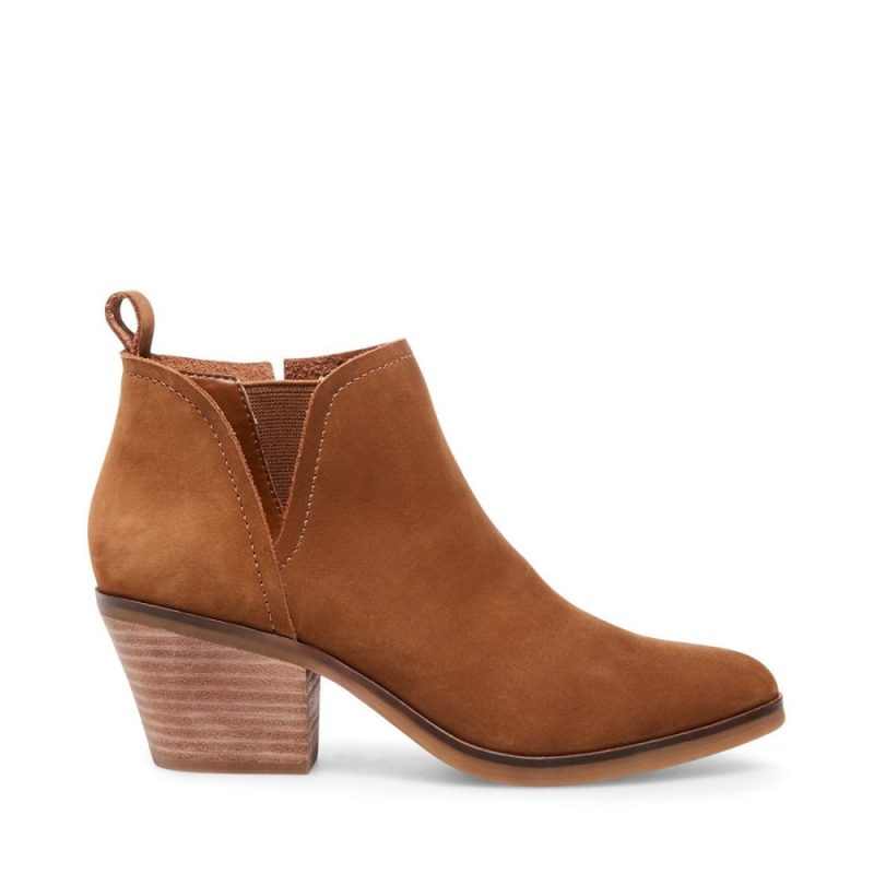 STEVEMADDEN BOOTIES FRESCKO COGNAC NUBUCK SIDE