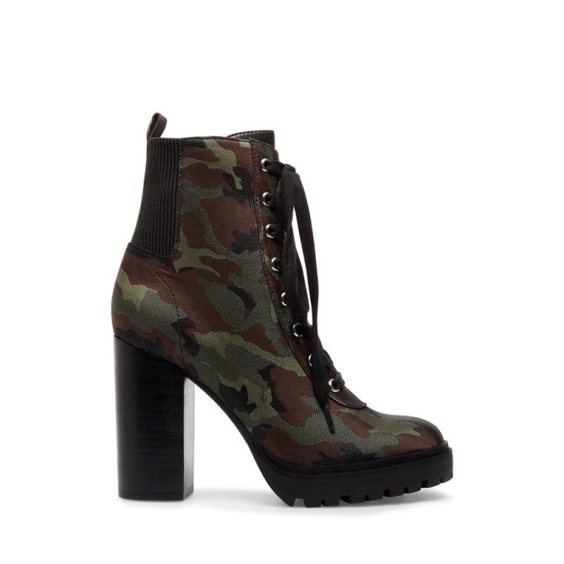 STEVEMADDEN BOOTIES LATCH CAMOUFLAGE SIDE