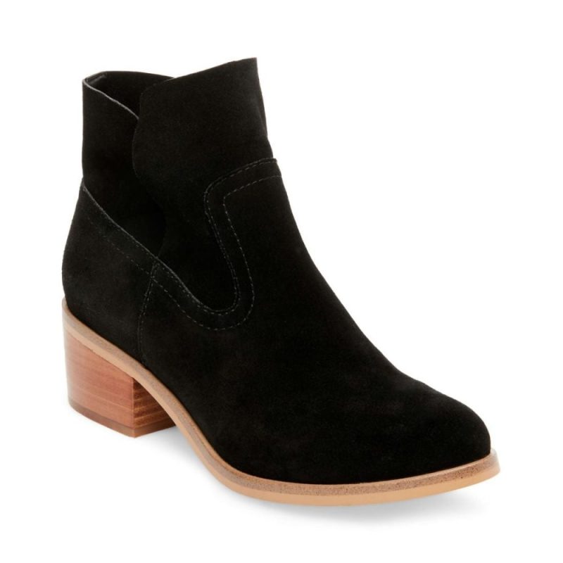 STEVEMADDEN BOOTIES LEO BLACK SUEDE