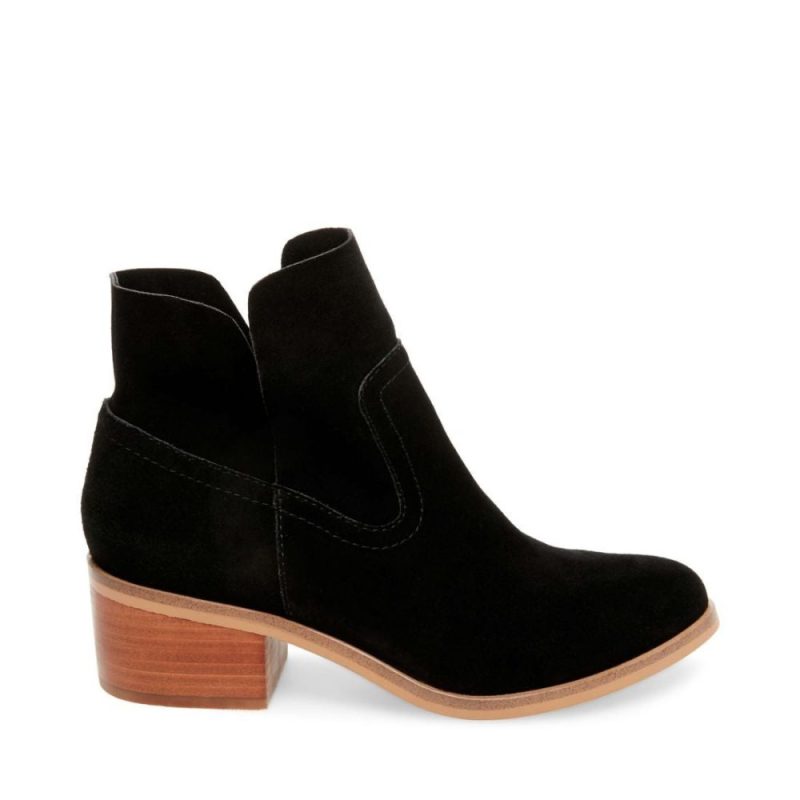 STEVEMADDEN BOOTIES LEO BLACK SUEDE SIDE