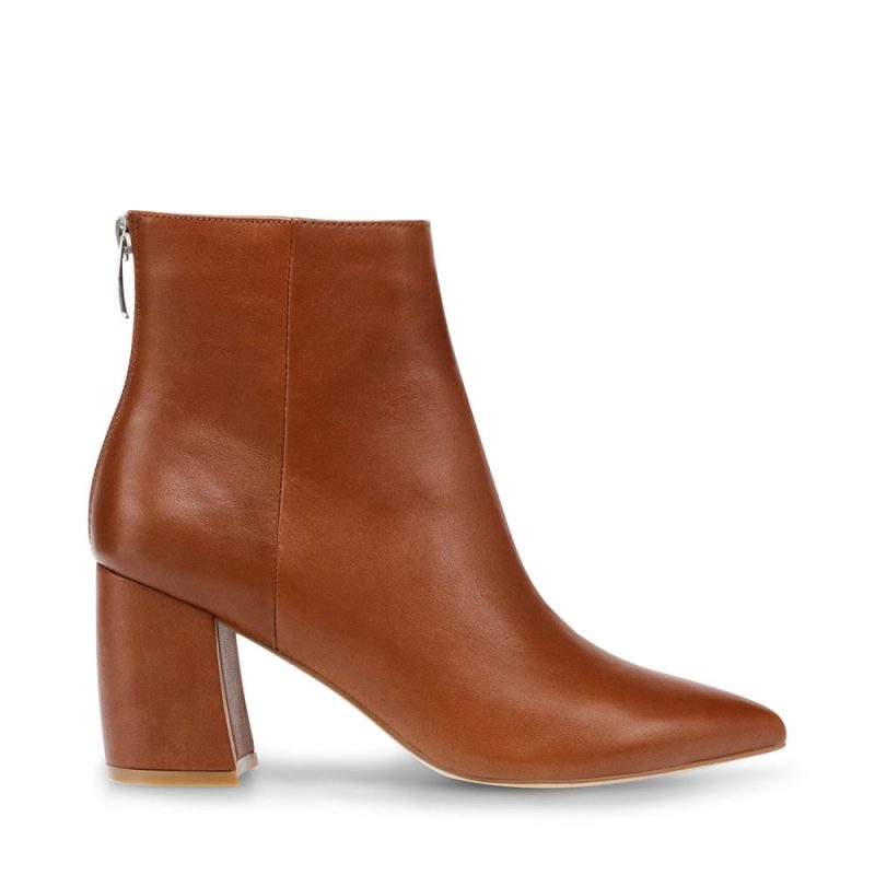 STEVEMADDEN BOOTIES NEVEN COGNAC LEATHER SIDE