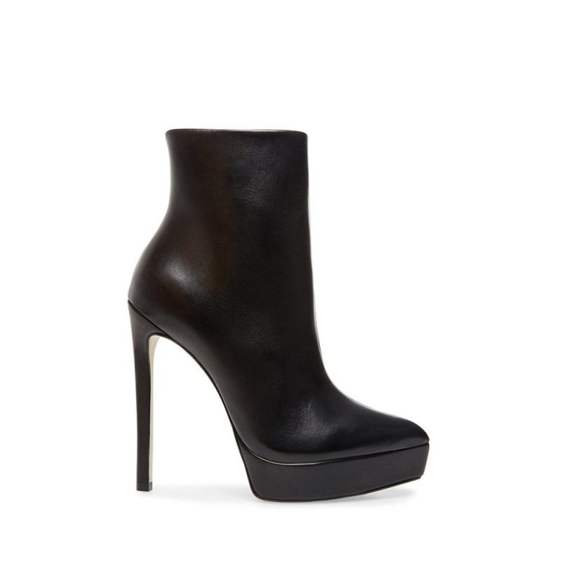 STEVEMADDEN BOOTIES VELINA BLACK LEATHER SIDE