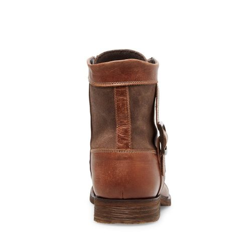 STEVEMADDEN BOOTS SIDETRACK COGNAC LEATHER BACK