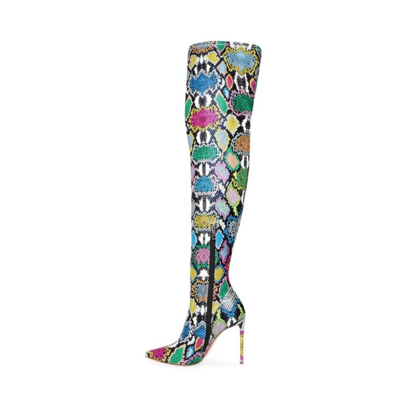 STEVEMADDEN BOOTS VAVA BRIGHT MULTI SNAKE INSIDE