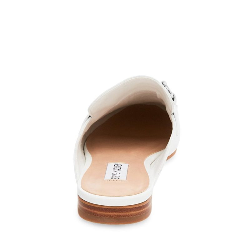 STEVEMADDEN FLATS KANDI WHITE LEATHER BACK