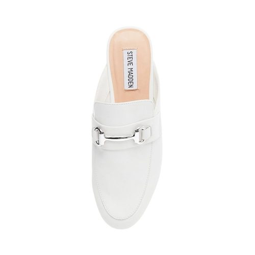 STEVEMADDEN FLATS KANDI WHITE LEATHER TOP