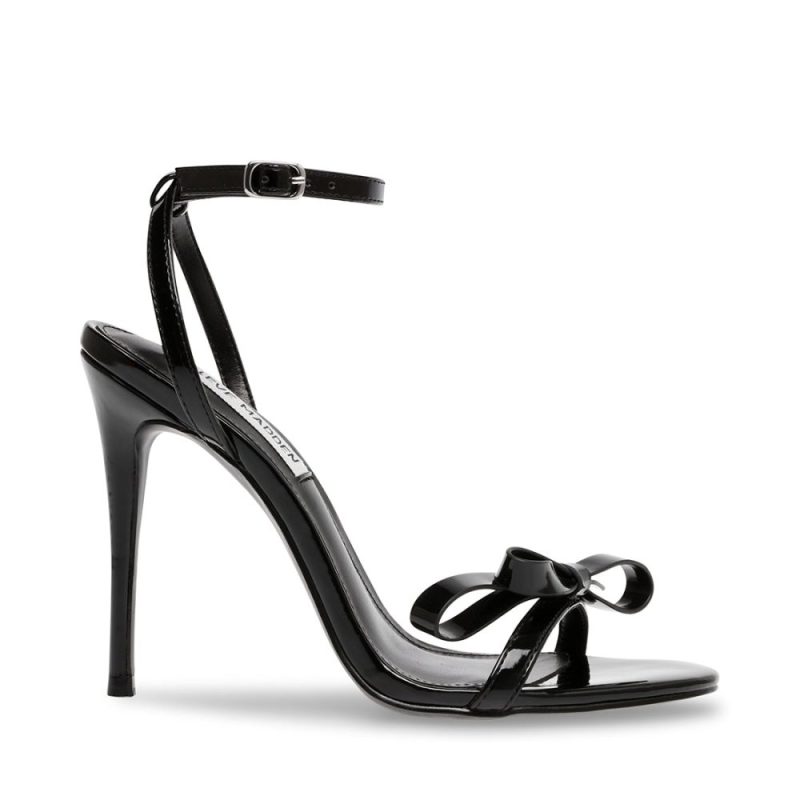 STEVEMADDEN SANDALS BRADSHAW BLACK PATENT SIDE