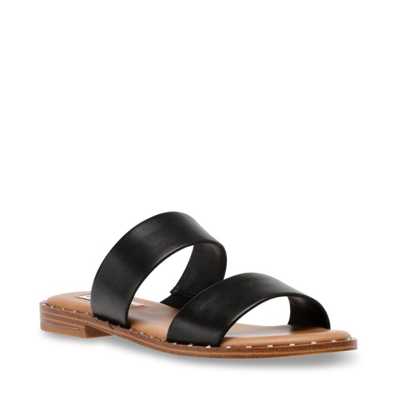 STEVEMADDEN SANDALS IVARA BLACK LEATHER