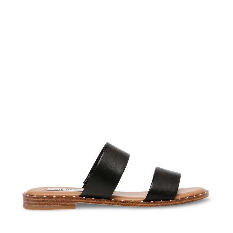 STEVEMADDEN SANDALS IVARA BLACK LEATHER SIDE