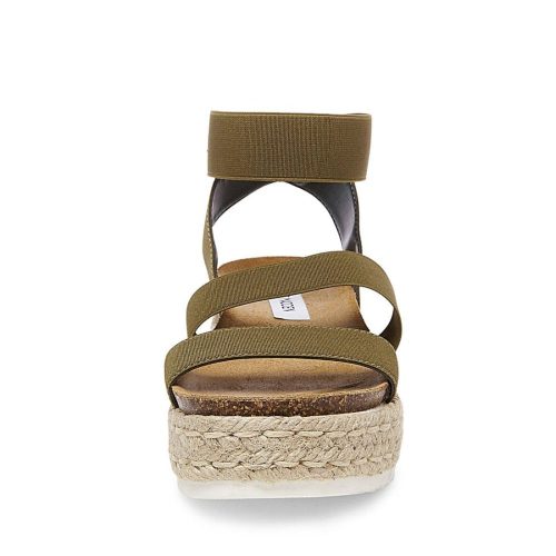 STEVEMADDEN SANDALS KIMMIE OLIVE FRONT