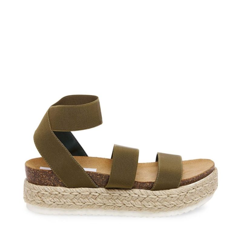 STEVEMADDEN SANDALS KIMMIE OLIVE SIDE