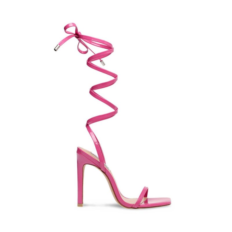 STEVEMADDEN SANDALS UPLIFT HOT PINK PATENT SIDE