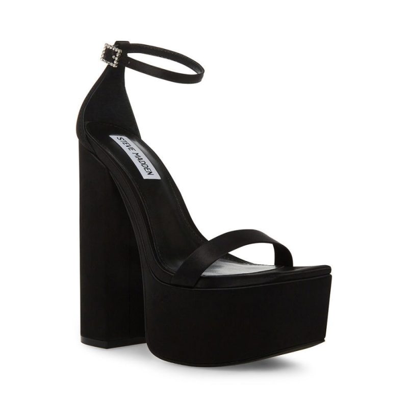 STEVEMADDEN SHOES AMORI BLACK SATIN