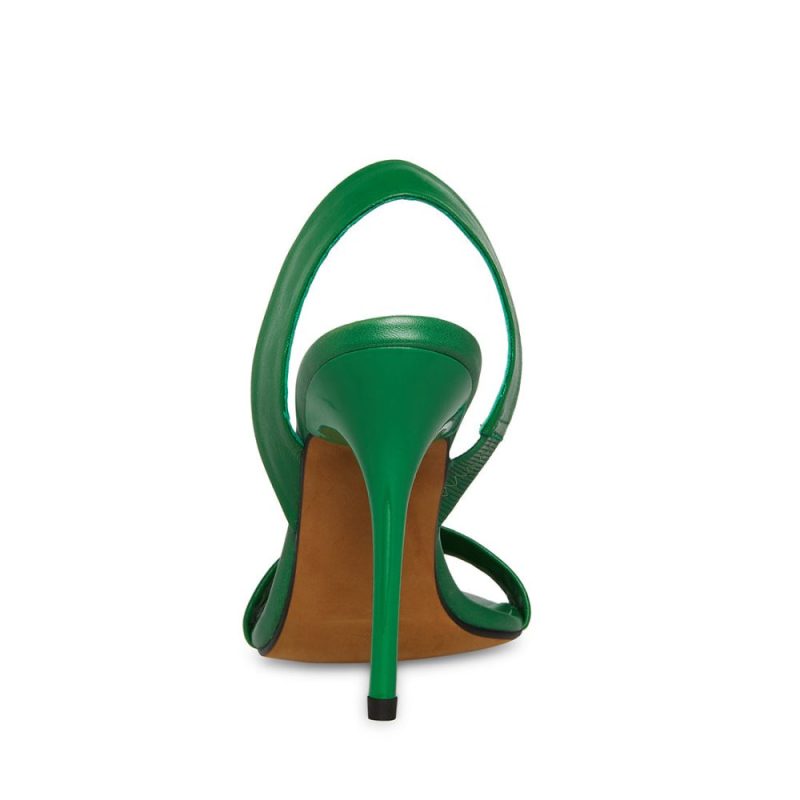 STEVEMADDEN SHOES BATALI GREEN LEATHER BACK