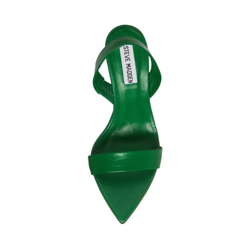 STEVEMADDEN SHOES BATALI GREEN LEATHER TOP