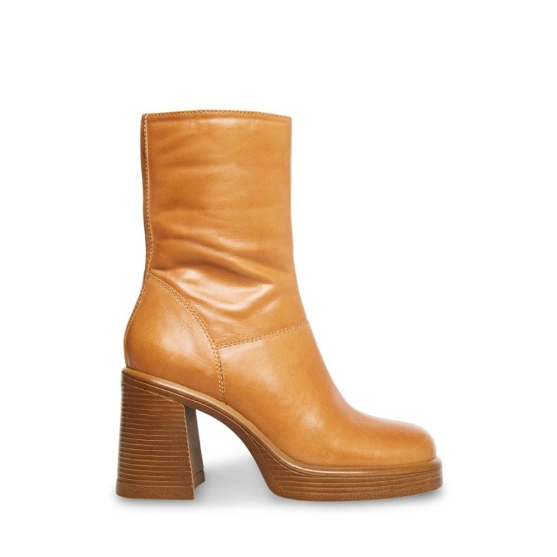 STEVEMADDEN SHOES FANTSIE TAN LEATHER SIDE