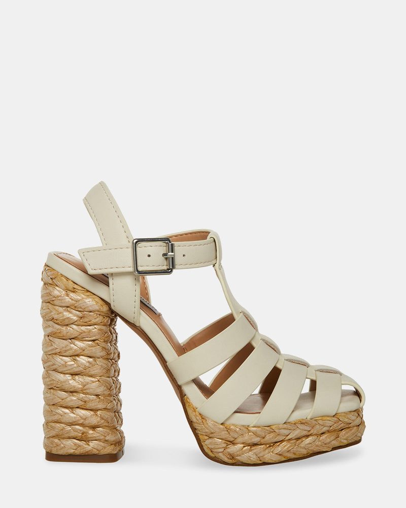 STEVEMADDEN SHOES GALLERY BONE LEATHER SIDE