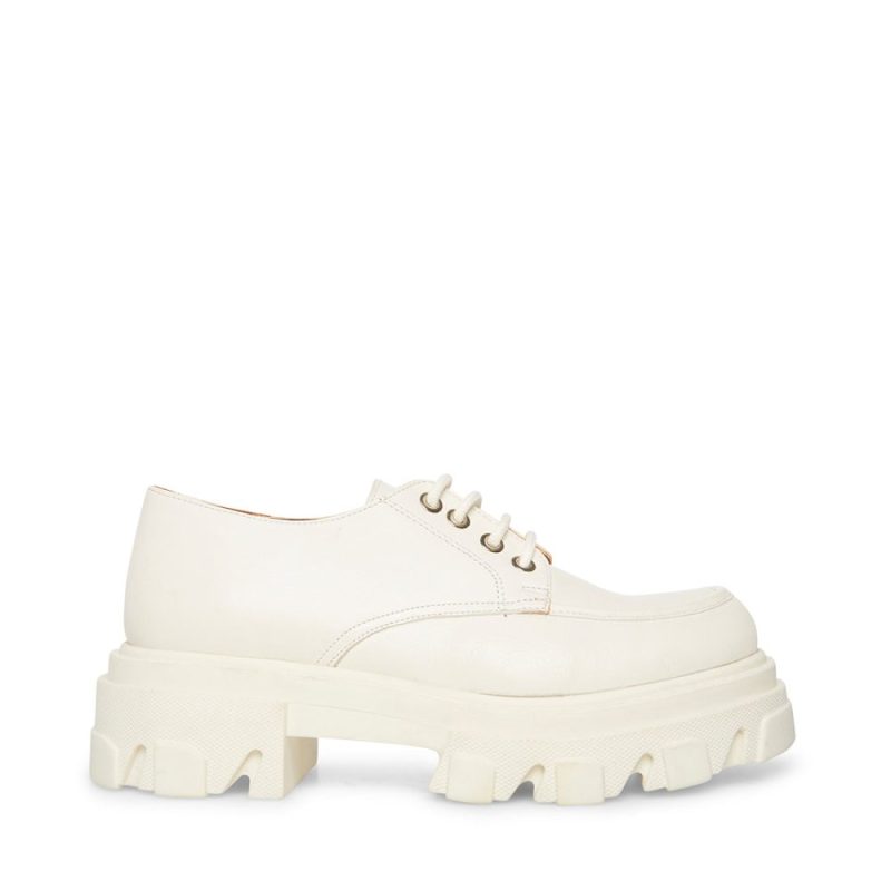 STEVEMADDEN SHOES HELGA WHITE LEATHER SIDE