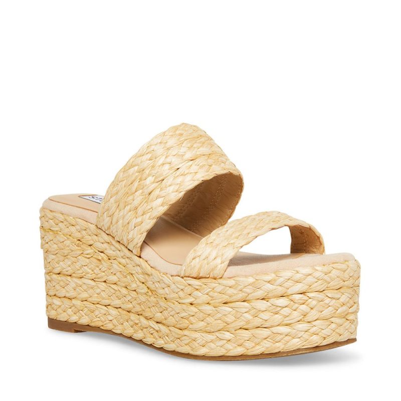 STEVEMADDEN SHOES JANE NATURAL RAFFIA