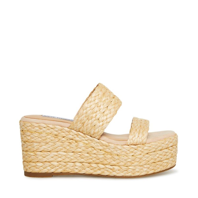 STEVEMADDEN SHOES JANE NATURAL RAFFIA SIDE