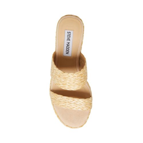 STEVEMADDEN SHOES JANE NATURAL RAFFIA TOP