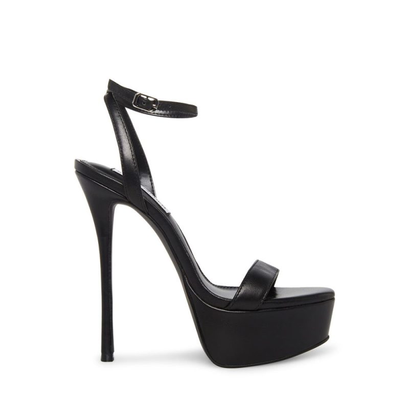 STEVEMADDEN SHOES JUSTIFY BLACK LEATHER SIDE