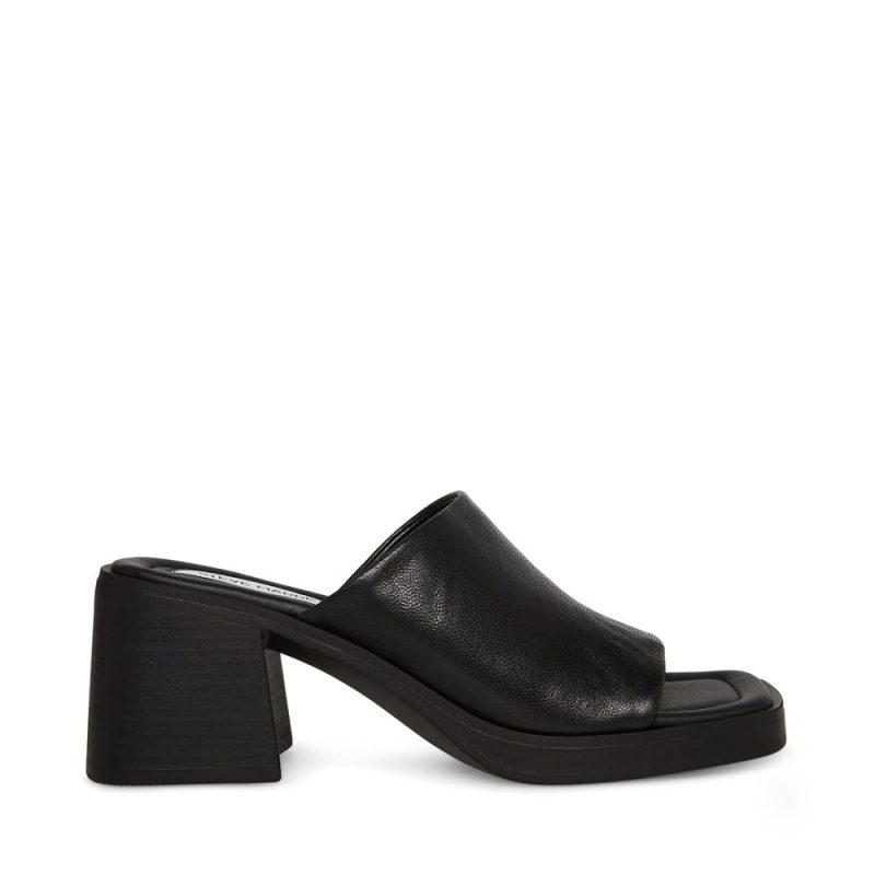 STEVEMADDEN SHOES KATE BLACK LEATHER SIDE