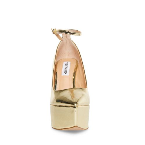 STEVEMADDEN SHOES LADONNA GOLD PATENT FRONT