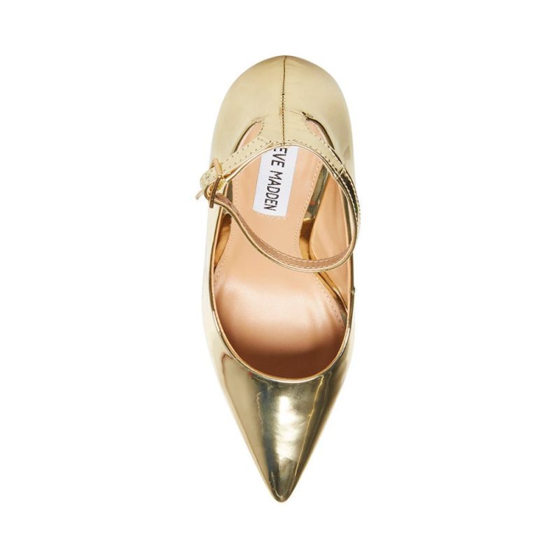 STEVEMADDEN SHOES LADONNA GOLD PATENT TOP