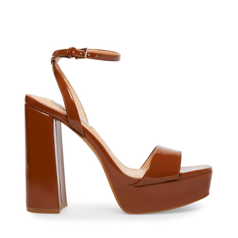 STEVEMADDEN SHOES LESSA COGNAC LEATHER SIDE 1