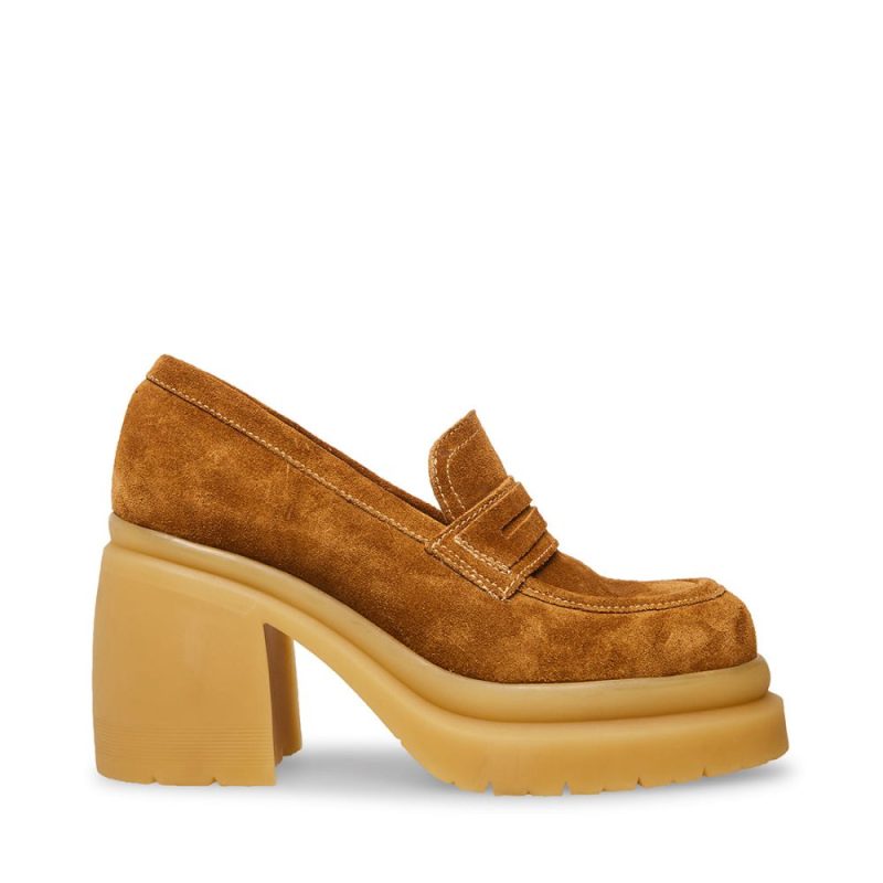 STEVEMADDEN SHOES LOUISE CHESTNUT SUEDE SIDE