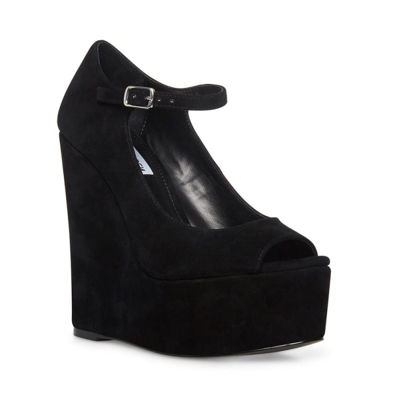 STEVEMADDEN SHOES MACIE BLACK SUEDE