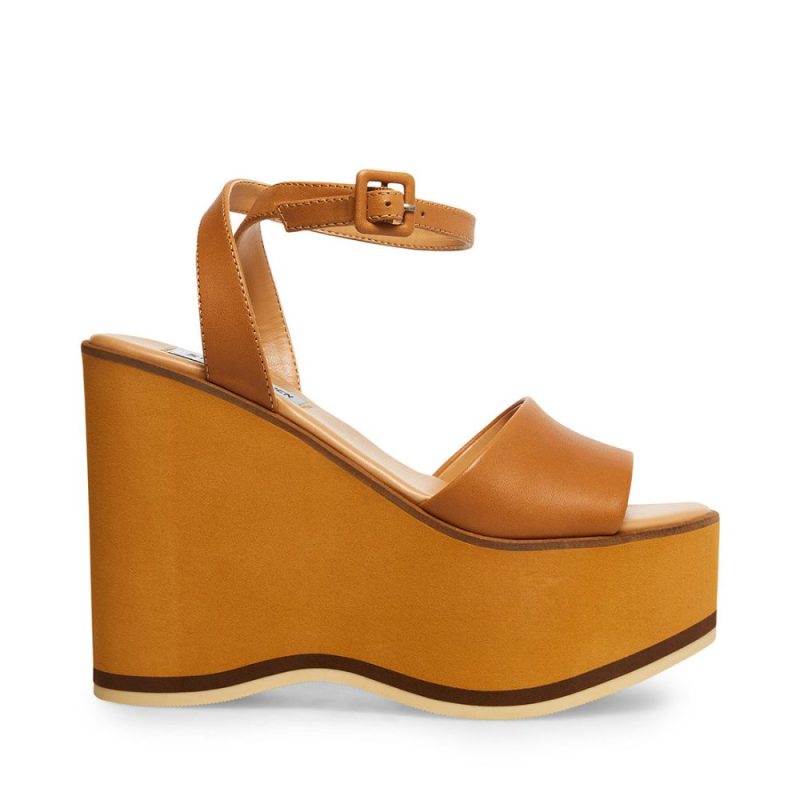 STEVEMADDEN SHOES MILAN TAN LEATHER SIDE