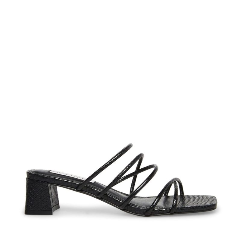 STEVEMADDEN SHOES PAIGE BLACK SNAKE SIDE