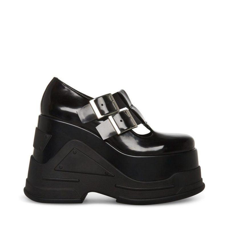 STEVEMADDEN SHOES PHASE BLACK LEATHER SIDE