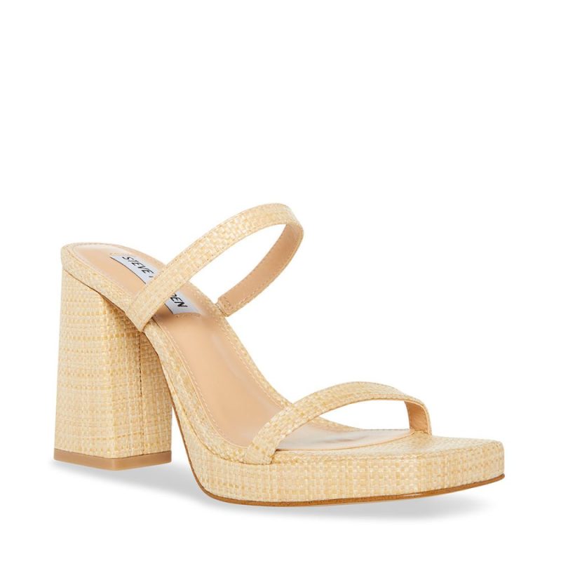 STEVEMADDEN SHOES POLLY NATURAL RAFFIA