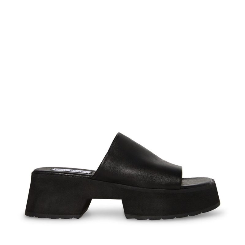 STEVEMADDEN SHOES SAMMIE BLACK LEATHER SIDE