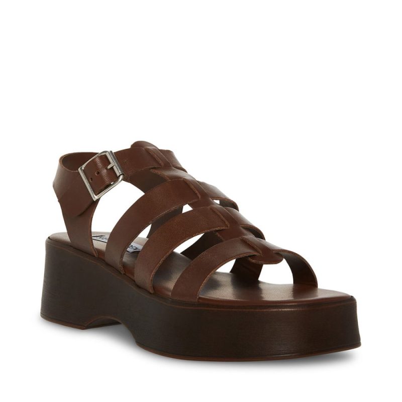 STEVEMADDEN SHOES SARAI BROWN LEATHER