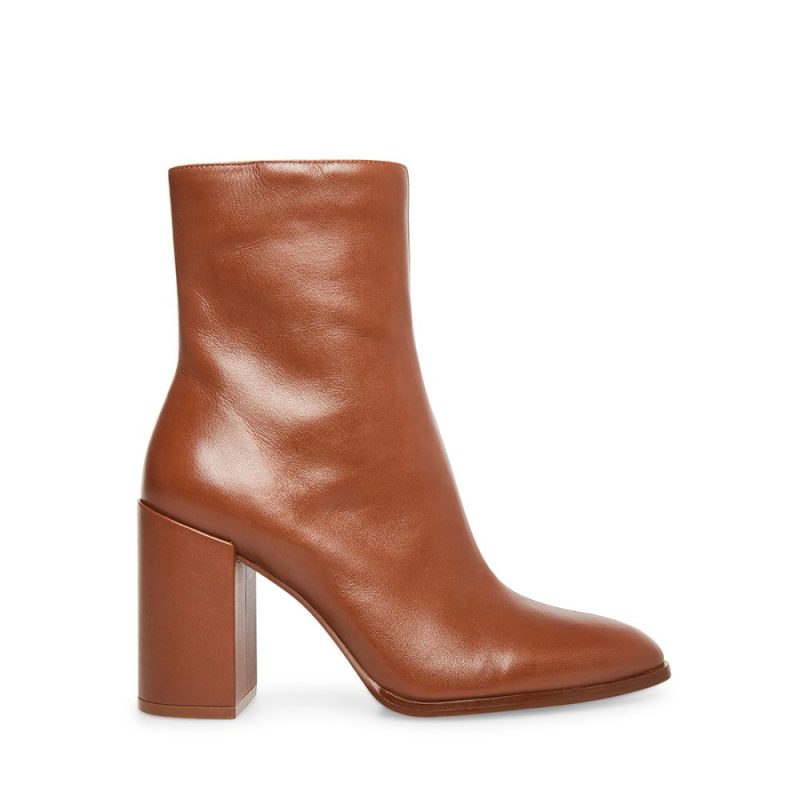 STEVEMADDEN SHOES TRUDY COGNAC LEATHER SIDE