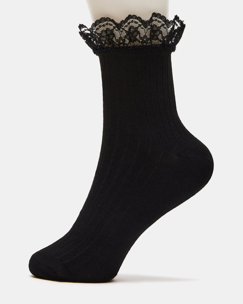 STEVEMADDEN LEGWEAR L TRIMS BLACK 01