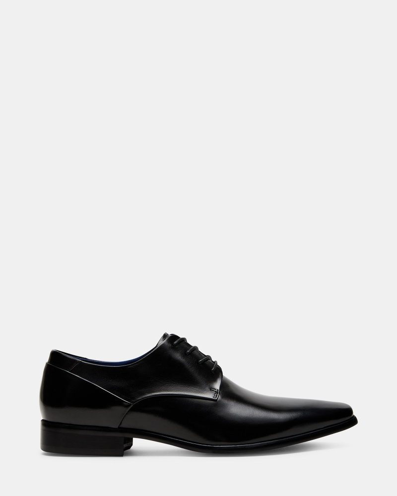 STEVEMADDEN MENS GEMARI BLACK LEATHER